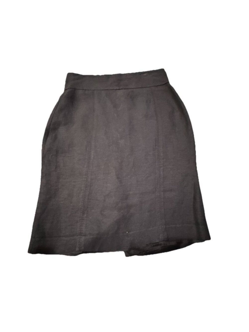Zara Linen Blend Pencil Midi Skirt Women's Size L Black Fits Like Medium